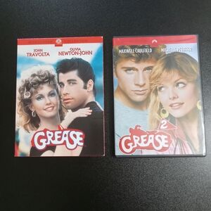 Two-disc DVD set featuring Grease and Grease 2